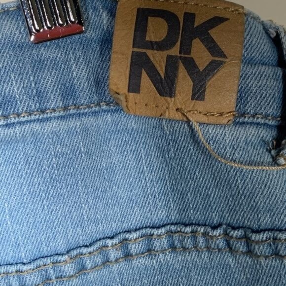 DKNY Girls 12 Skinny Distressed Ripped Stretch Blue Denim Jeans - Picture 9 of 10